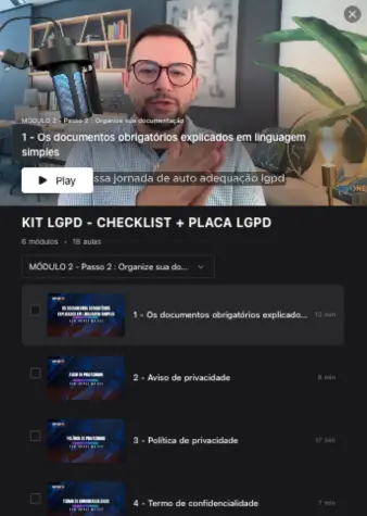 Modulo - Checklist LGPD - DPOne